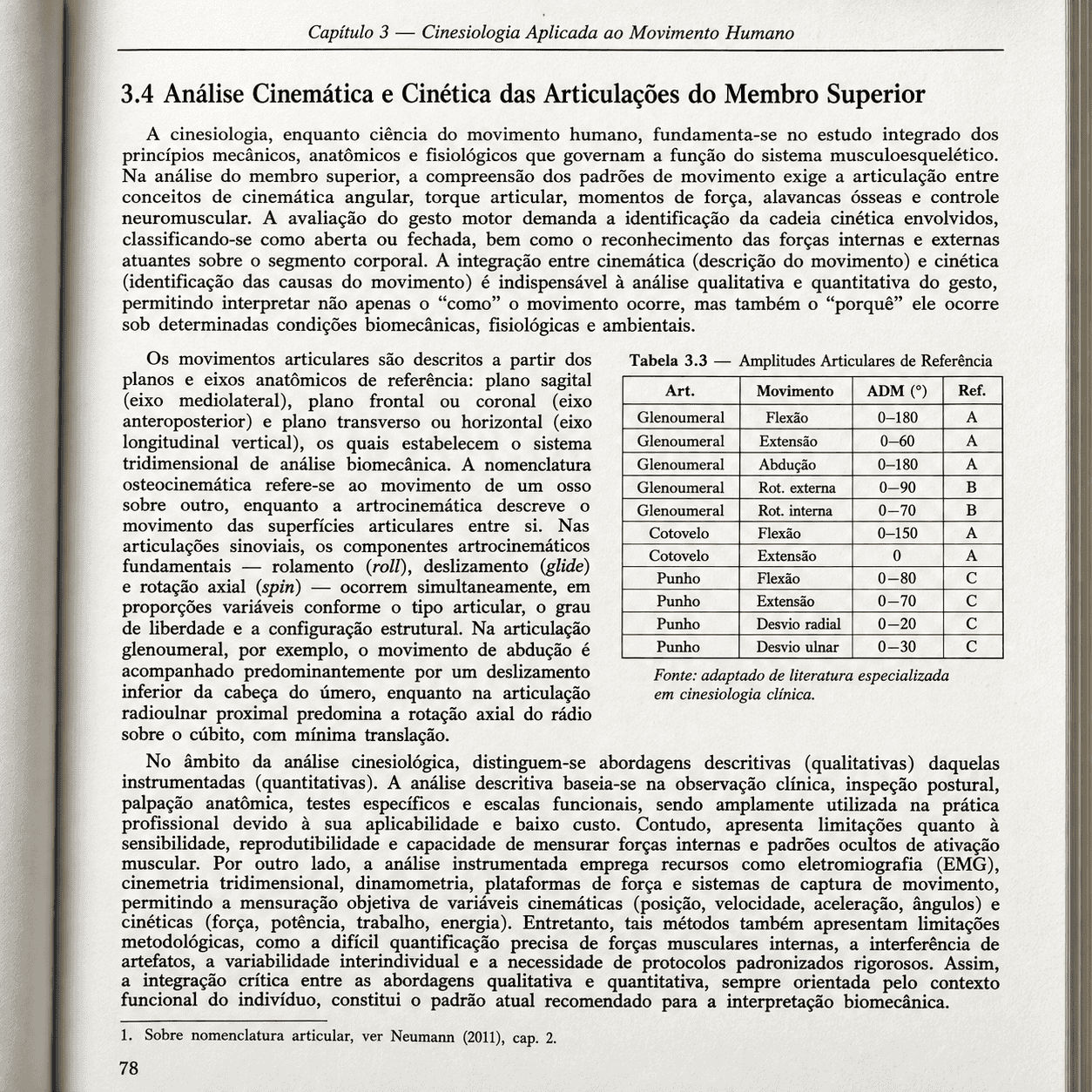 Traditional kinesiology textbook page